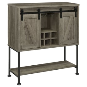 Coaster Furniture Claremont Grey Driftwood Sliding Door Bar Cabinet