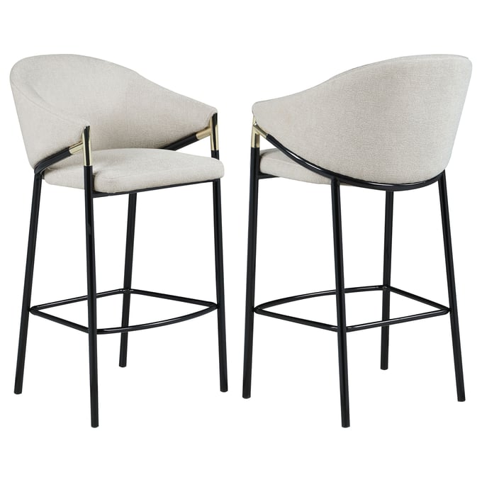 2 Coaster Furniture Chadwick Beige Sloped Arm Bar Stools CST-183437