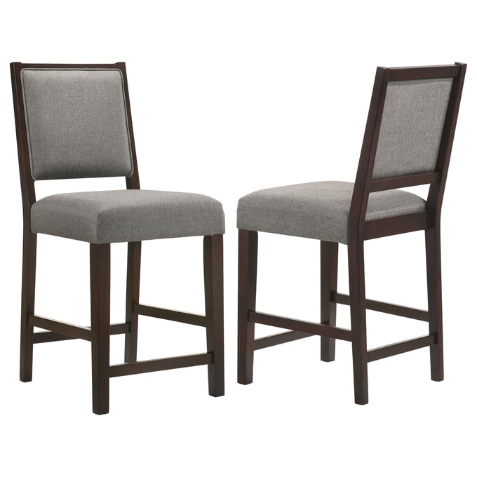 2 Coaster Furniture Bedford Grey Open Back Counter Stools with Footrest CST-183471