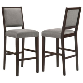 2 Coaster Furniture Bedford Grey Open Back Bar Stools with Footrest