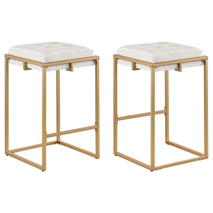 2 Coaster Furniture Nadia Beige Gold Counter Height Stools CST-183645