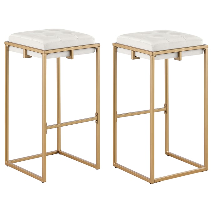 2 Coaster Furniture Nadia Beige Gold Bar Stools CST-183646