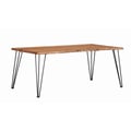 Sherman Rectangular Dining Table Natural Acacia and Matte Black