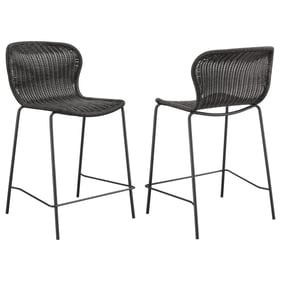 2 Coaster Furniture Mckinley Brown Sandy Black Counter Height Stools with F...