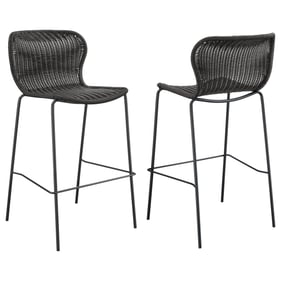 2 Coaster Furniture Mckinley Brown Sandy Black Bar Stools with Footrest