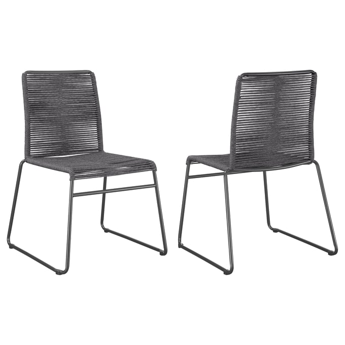 2 Coaster Furniture Jerome Charcoal Stackable Side Chairs CST-192062