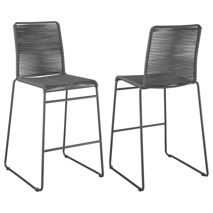 2 Coaster Furniture Jerome Charcoal Bar Stools with Footrest CST-192064