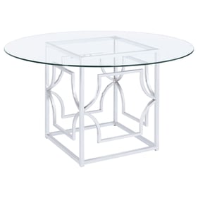 Coaster Furniture Starlight Clear Chrome Dining Table