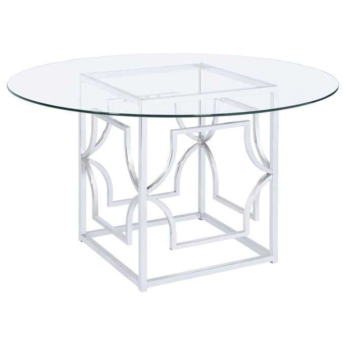 Coaster Furniture Starlight Clear Chrome Dining Table CST-192561BG