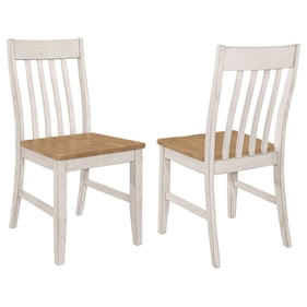 2 Coaster Furniture Kirby Natural White Slat Back Side Chairs