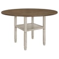 Sarasota Counter Height Table with Shelf Storage Nutmeg and Rustic Cream