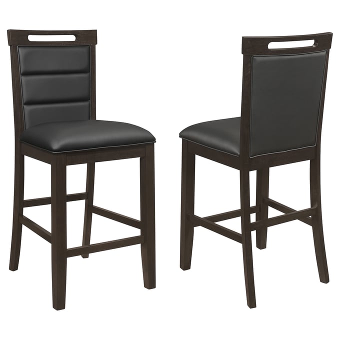 2 Coaster Furniture Prentiss Black Cappuccino Counter Height Chairs CST-193109