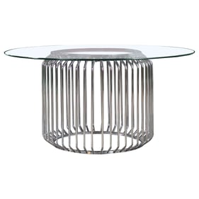 Coaster Furniture Veena Clear Chrome 60 Inch Dining Table