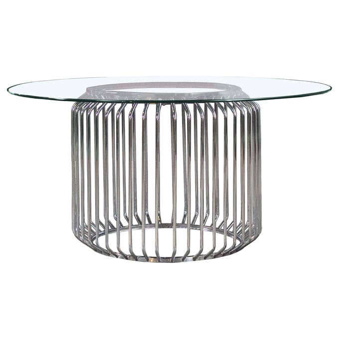 Coaster Furniture Veena Clear Chrome 60 Inch Dining Table CST-193430BG