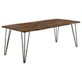 Neve Live-edge Dining Table with Hairpin Legs Sheesham Grey and Gunmetal