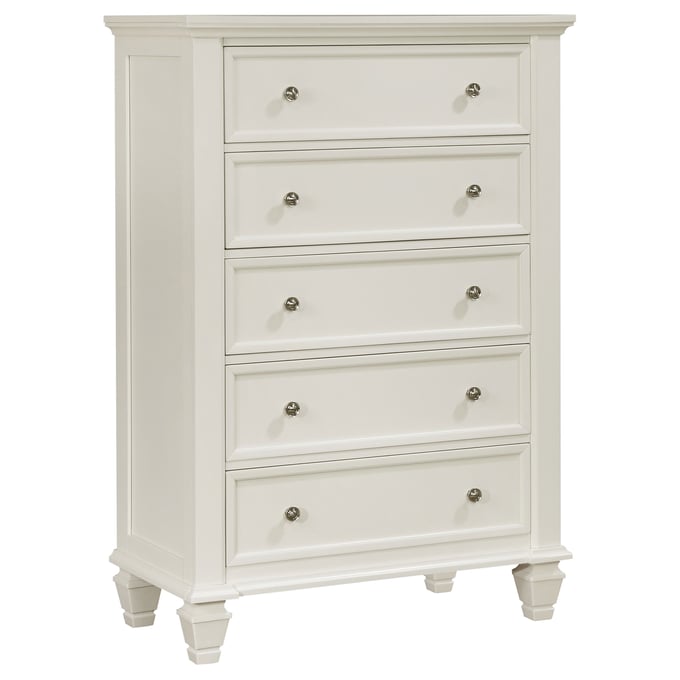 Coaster Furniture Sandy Beach Cream White 5 Drawers Chest CST-201305