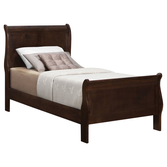 Coaster Furniture Louis Philippe Cappuccino Twin Sleigh Bed CST-202411T