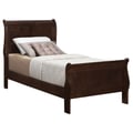 Louis Philippe Twin Panel Sleigh Bed Cappuccino