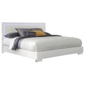 Felicity Eastern King Panel Bed with LED Lighting Glossy White