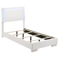 Felicity Twin Panel Bed with LED Lighting Glossy White