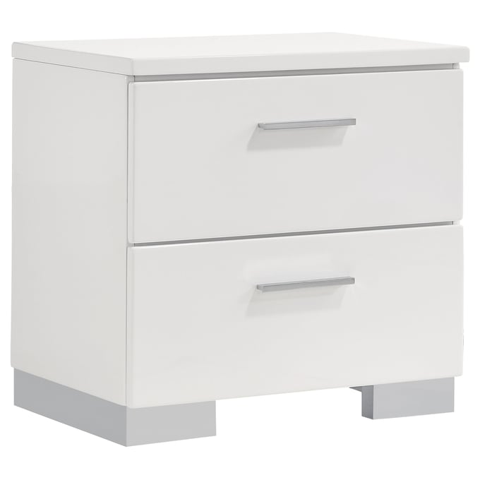 Coaster Furniture Felicity Glossy White Night Stand CST-203502