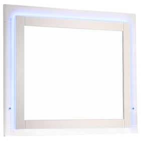 Coaster Furniture Felicity Glossy White Mirror with LED Light