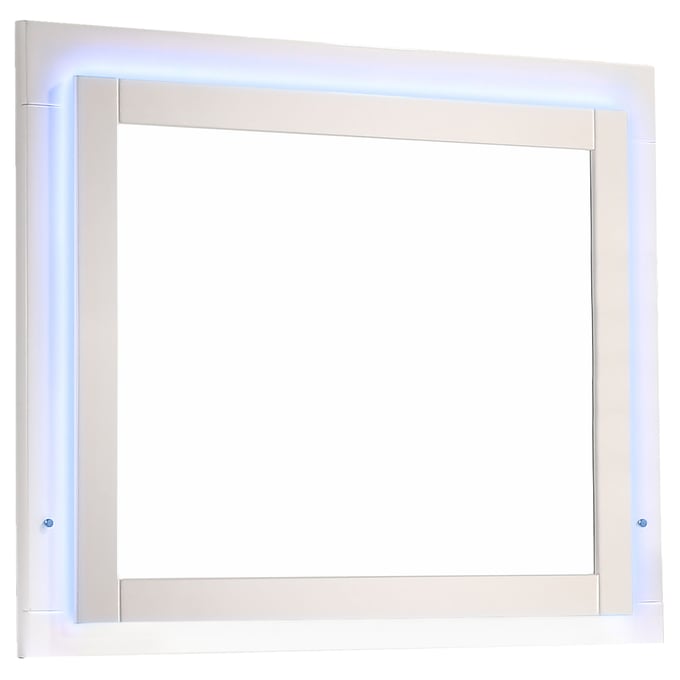 Coaster Furniture Felicity Glossy White Mirror with LED Light CST-203504LED