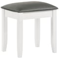 Felicity Upholstered Vanity Stool Metallic and Glossy White