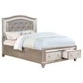 Bling Game Upholstered Storage Queen Bed Metallic Platinum