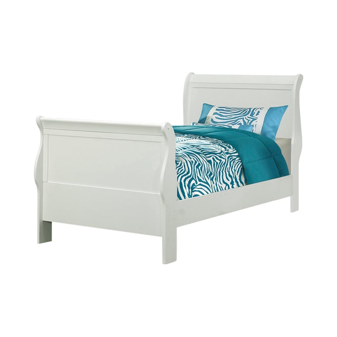 Coaster Furniture Louis Philippe White Twin Sleigh Panel Bed CST-204691T