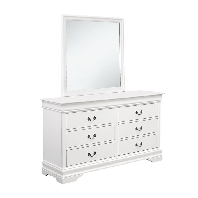 Coaster Furniture Louis Philippe White Dresser and Mirror CST-204693M