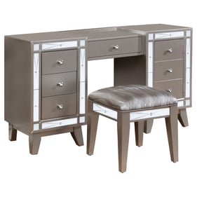 Coaster Furniture Leighton Metallic Vanity Desk and Stool