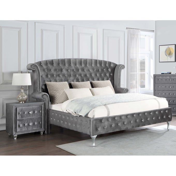 Coaster Furniture Deanna Grey 4pc Bedroom Set With Queen Bed CST-205101Q-BR-S1