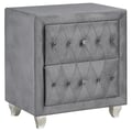 Deanna 2-drawer Rectangular Nightstand Grey