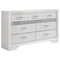 Miranda 7-drawer Dresser White and Rhinestone