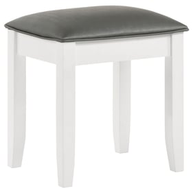 Coaster Furniture Barzini Metallic Grey White Vanity Stool