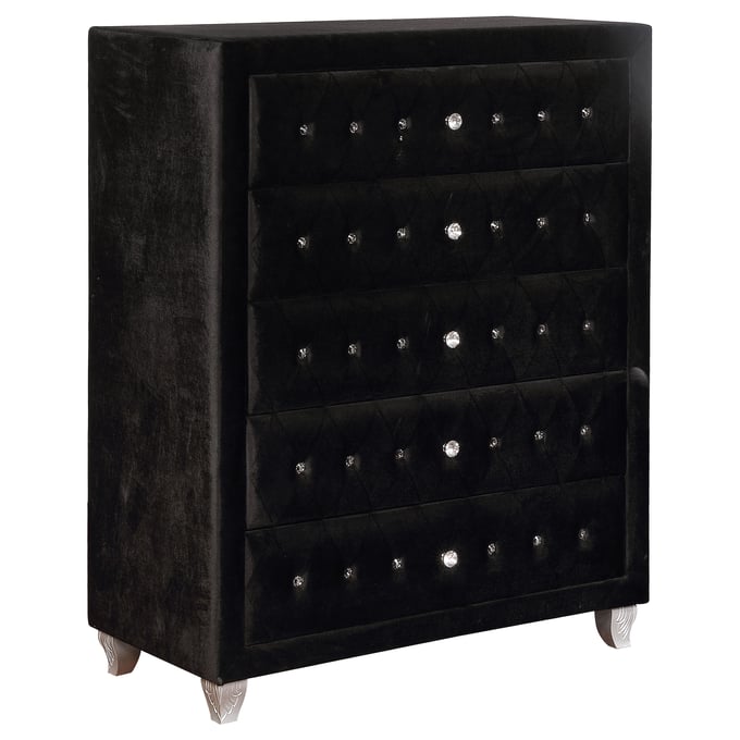 Coaster Furniture Deanna Black Velvet Chest CST-206105