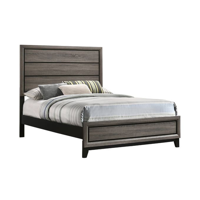 Coaster Furniture Watson Grey Oak Black Full Bed CST-212421F