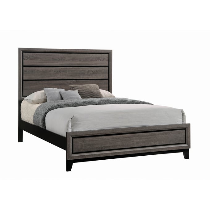 Coaster Furniture Watson Grey Oak Black Queen Bed CST-212421Q