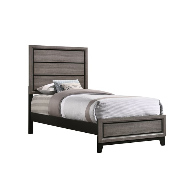 Coaster Furniture Watson Grey Oak Black Twin Bed CST-212421T