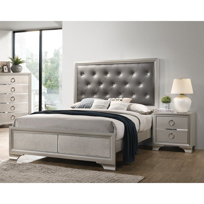 Coaster Furniture Salford Metallic Sterling 4pc Queen Bedroom Set CST-222721Q-BR-S1