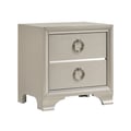 Salford 2-drawer Nightstand Metallic Sterling