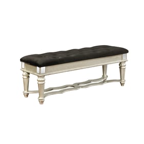 Coaster Furniture Heidi Black Metallic Platinum Upholstered Bench