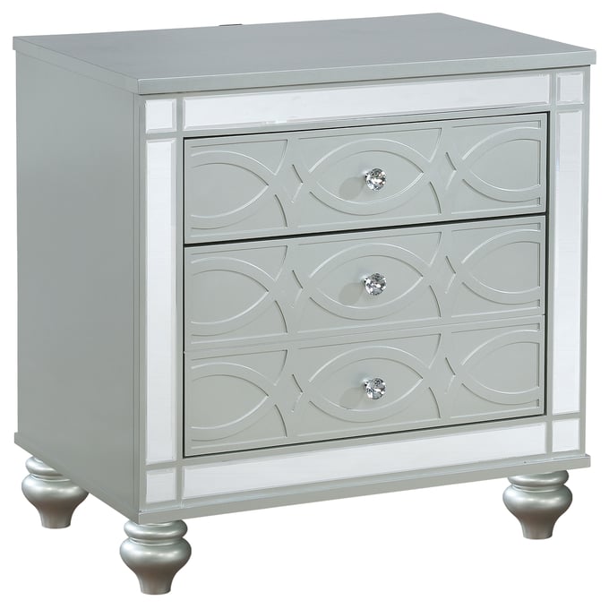 Coaster Furniture Gunnison Silver Metallic Nightstand CST-223212