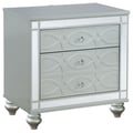 Gunnison 2-drawer Nightstand Silver Metallic