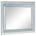 Gunnison Dresser Mirror with LED Lighting Silver Metallic