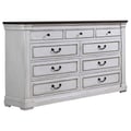 Hillcrest 9-drawer Dresser Dark Rum and White