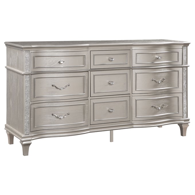 Coaster Furniture Evangeline Silver Oak 9 Drawers Dresser CST-223393