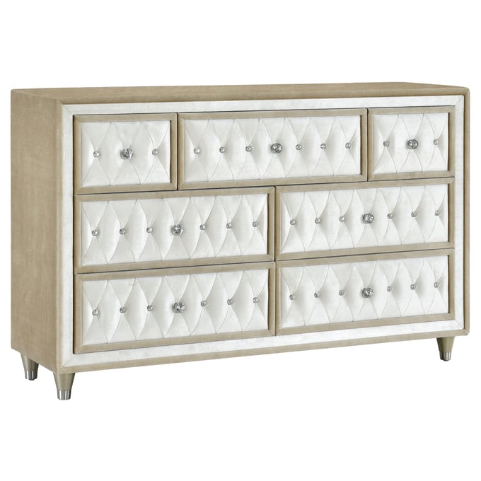 Coaster Furniture Antonella Camel Ivory 7 Drawers Dresser CST-223523