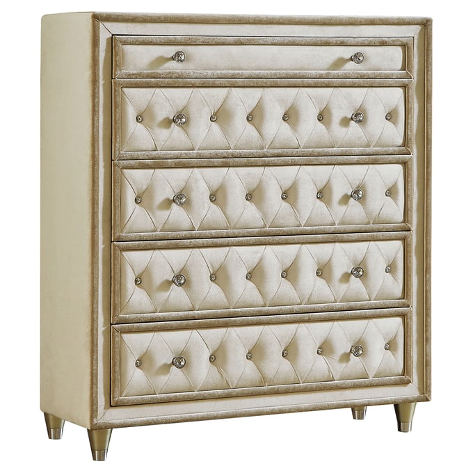 Coaster Furniture Antonella Camel Ivory 5 Drawers Chest CST-223525